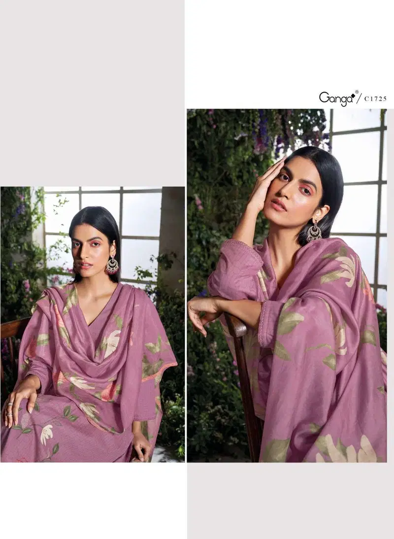 Eraya By Ganga Embroidery Printed Cotton Dress Material Wholesale Shop In Surat